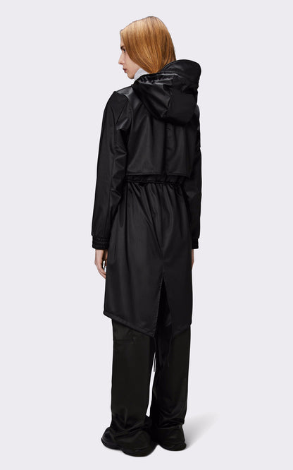 A &quot;18550 STRING PARKA&quot; Noir Rains 7/8 Femme closed photo