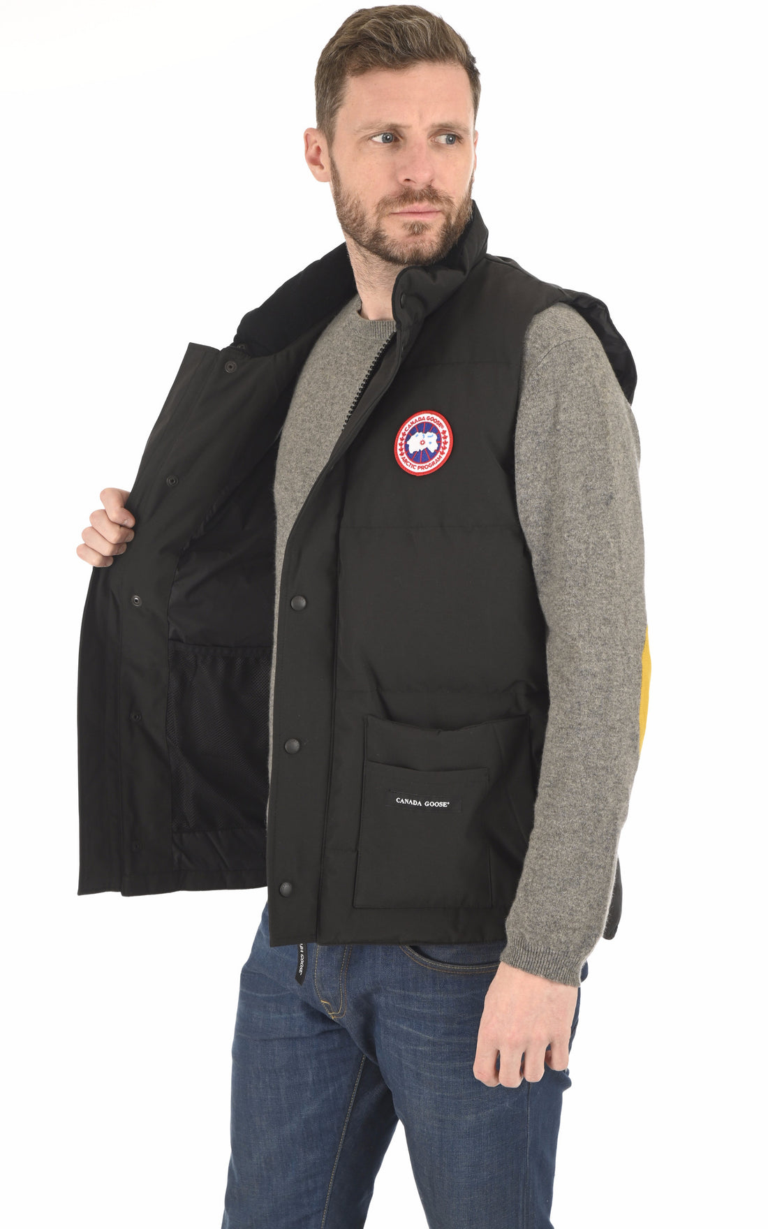 A &quot;FREESTYLE CREW VEST 4154M&quot; Noir Canada Goose gil_doudoune Homme opened photo