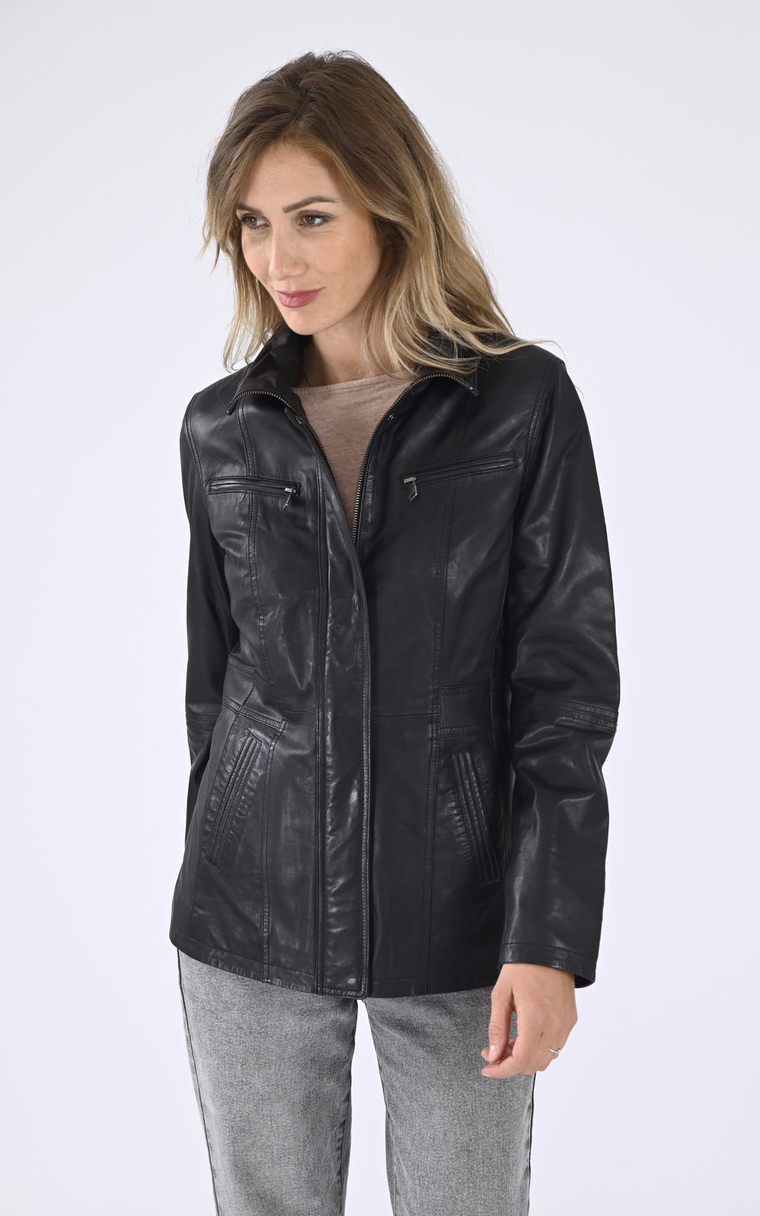 A &quot;ZURICH-3&quot; Noir La Canadienne Veste Femme opened photo