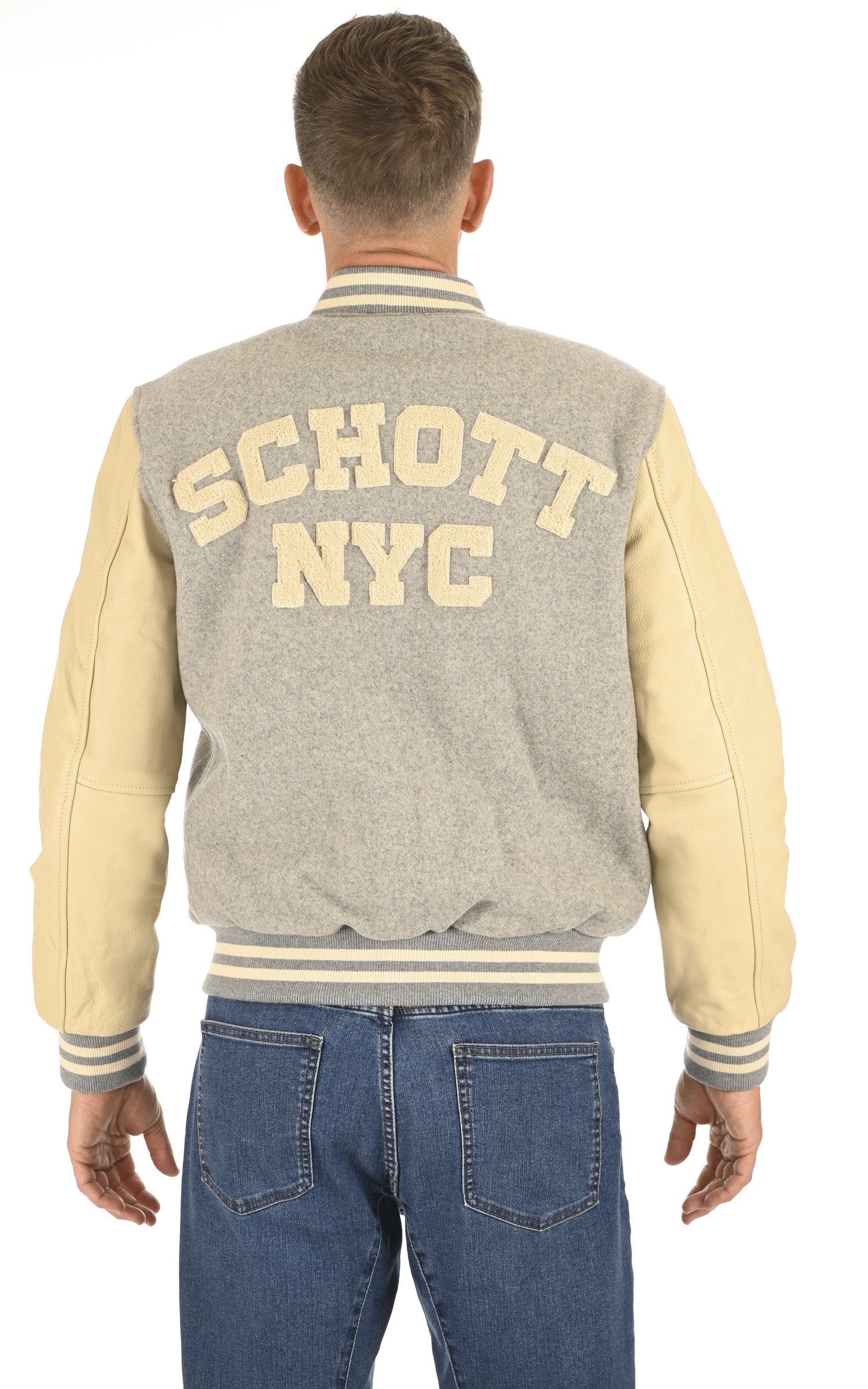 A &quot;LC8705&quot; Gris Schott Blouson Homme back photo