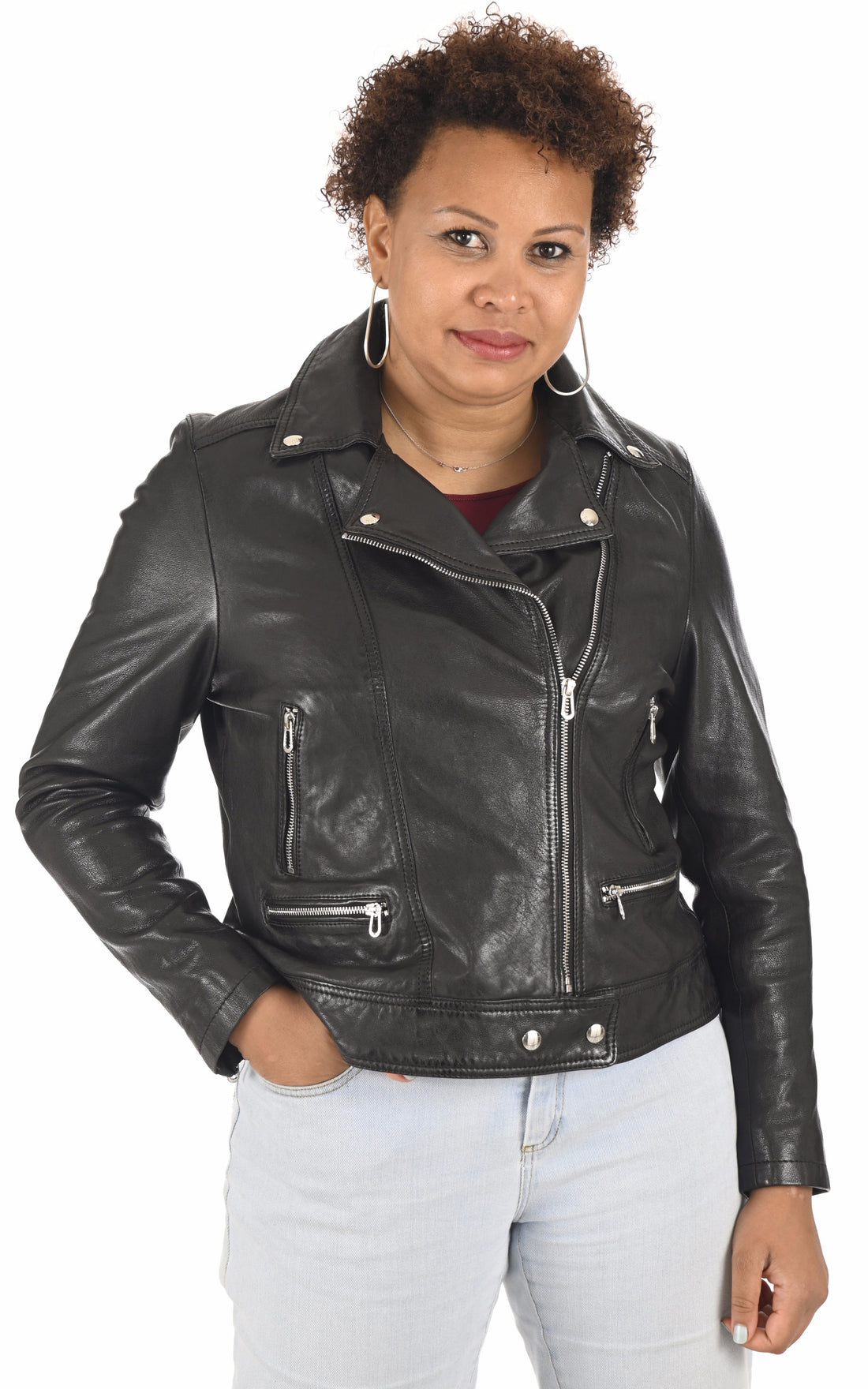 A &quot;SANA CURVE 102174&quot; Noir Rose Garden Blouson Femme opened photo