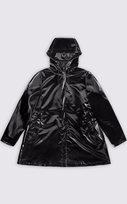 A &quot;18050 A-LINE JACKET&quot; Noir Rains 3/4 Femme back photo