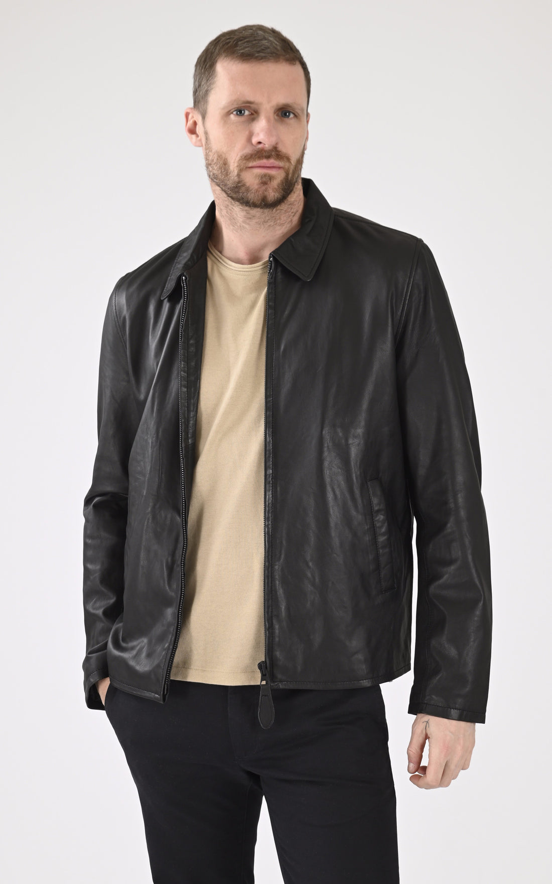 A &quot;LC CLASSIC BLCK&quot; Black Schott Blouson Homme opened photo