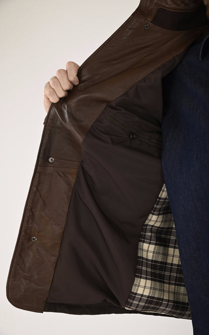 A &quot;E09&quot; Marron Foncé La Canadienne Veste Homme back photo