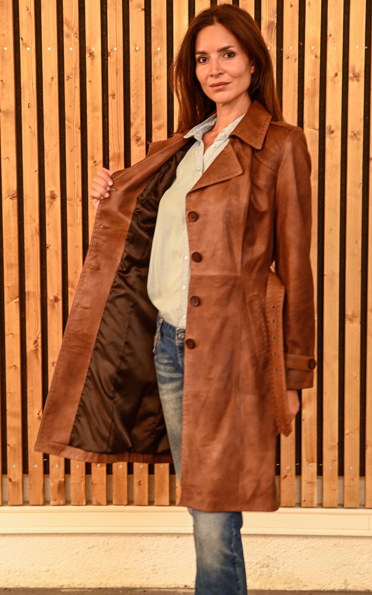 A &quot;MODESSA&quot; Cognac La Canadienne 3/4 Femme back photo 2