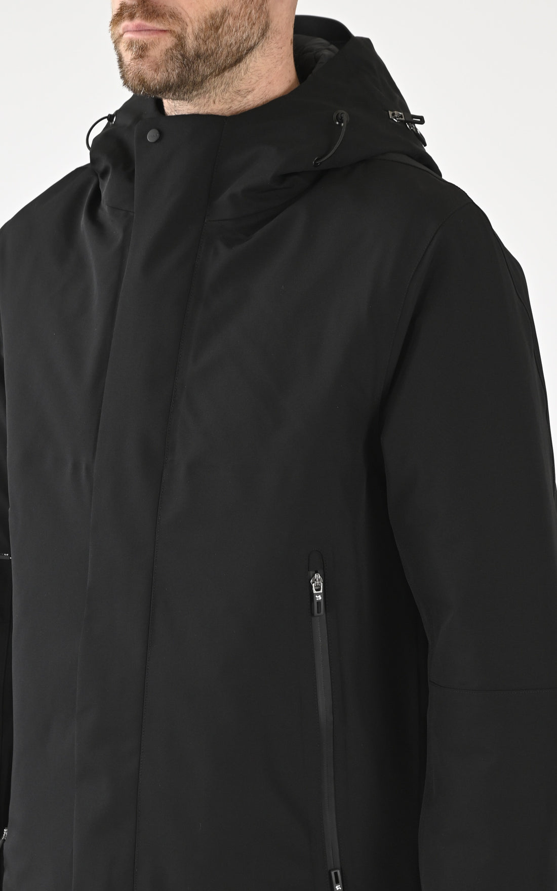 A &quot;PLANCK QM481&quot; Noir Krakatau 3/4 Parka Homme opened photo