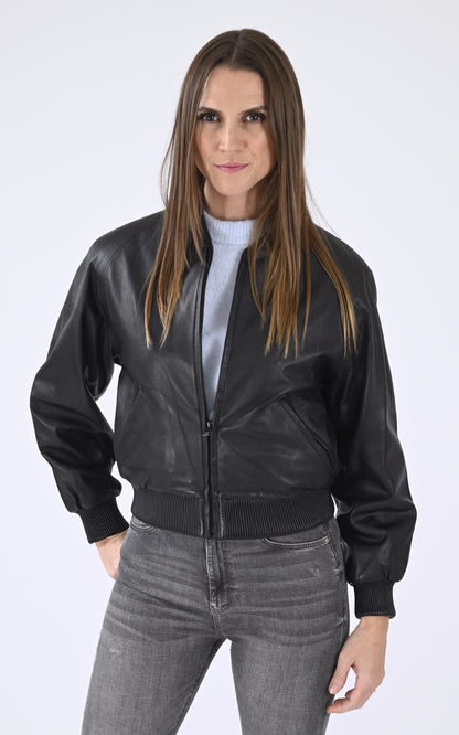 A &quot;GAIA&quot; Noir Serge Pariente Blouson Femme opened photo