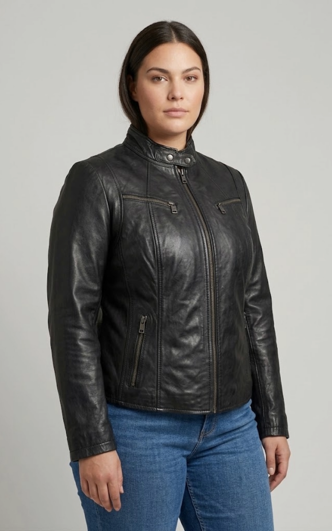 Veste en cuir modèle PP 100 Comfort noire