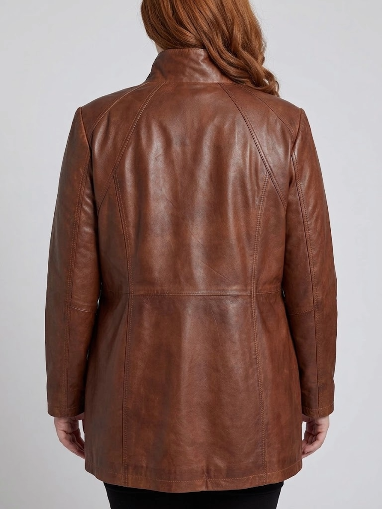 Veste en cuir Pyril XL cognac foncé