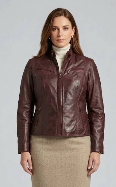 Veste en cuir PP 100 Comfort brun cuivré