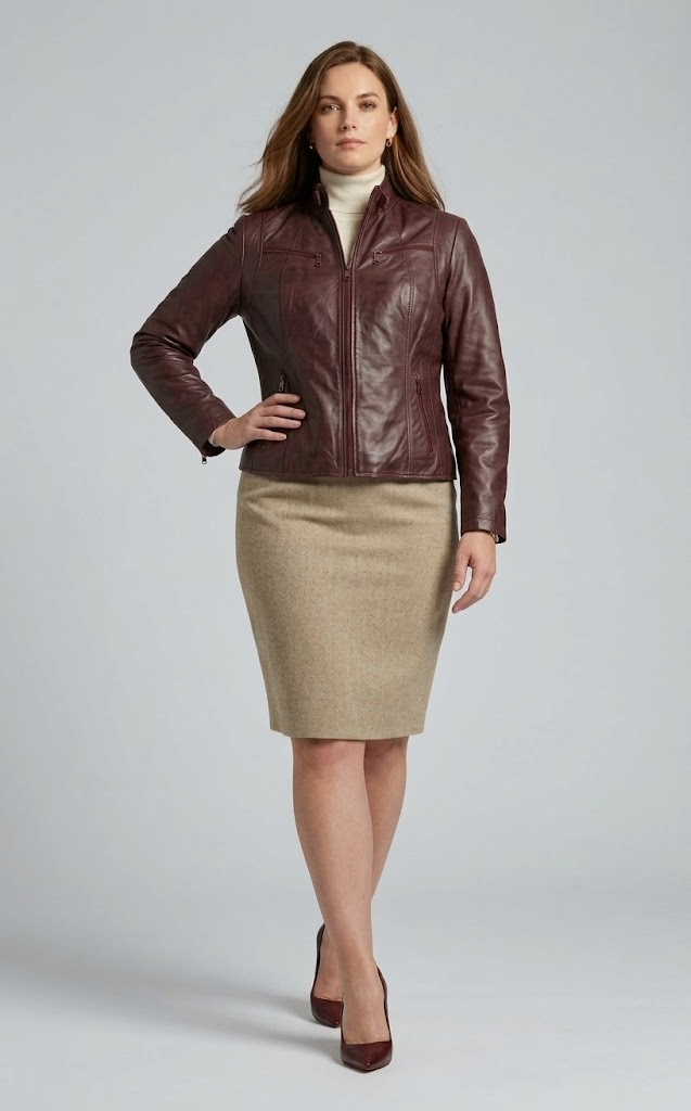 Veste en cuir PP 100 Comfort brun cuivré