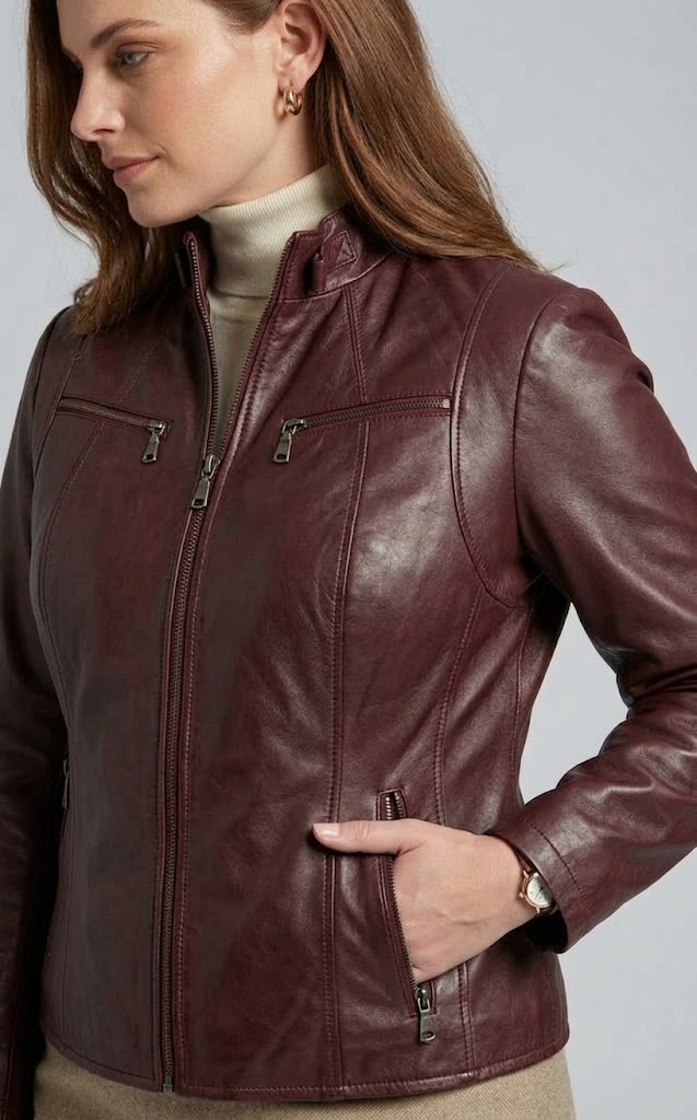 Veste en cuir PP 100 Comfort brun cuivré