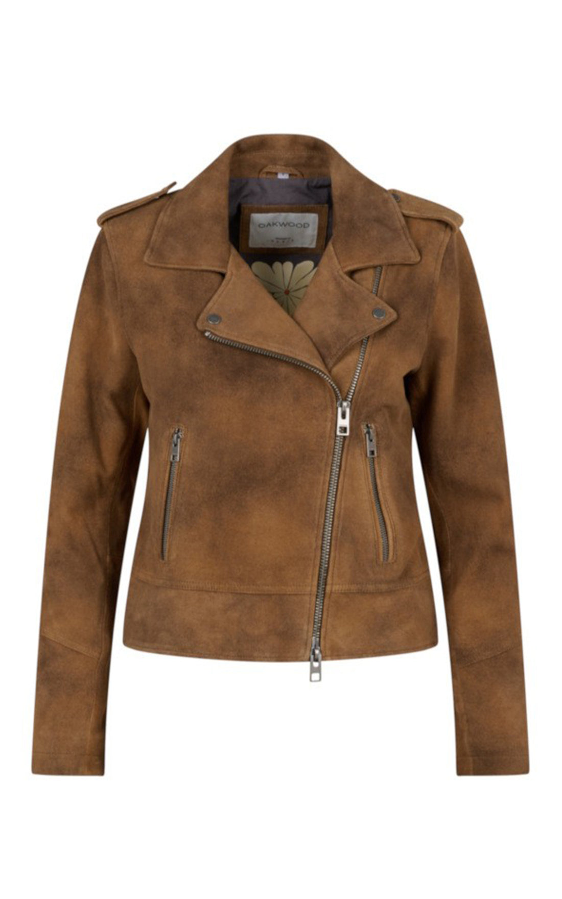 Perfecto en daim Joella cognac