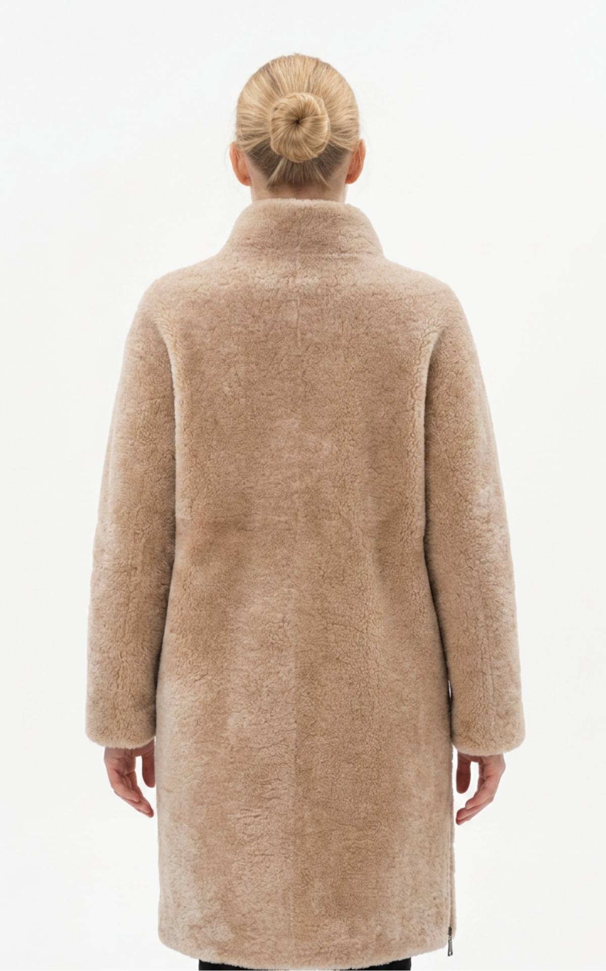 Manteau long peau lainée Filuka beige