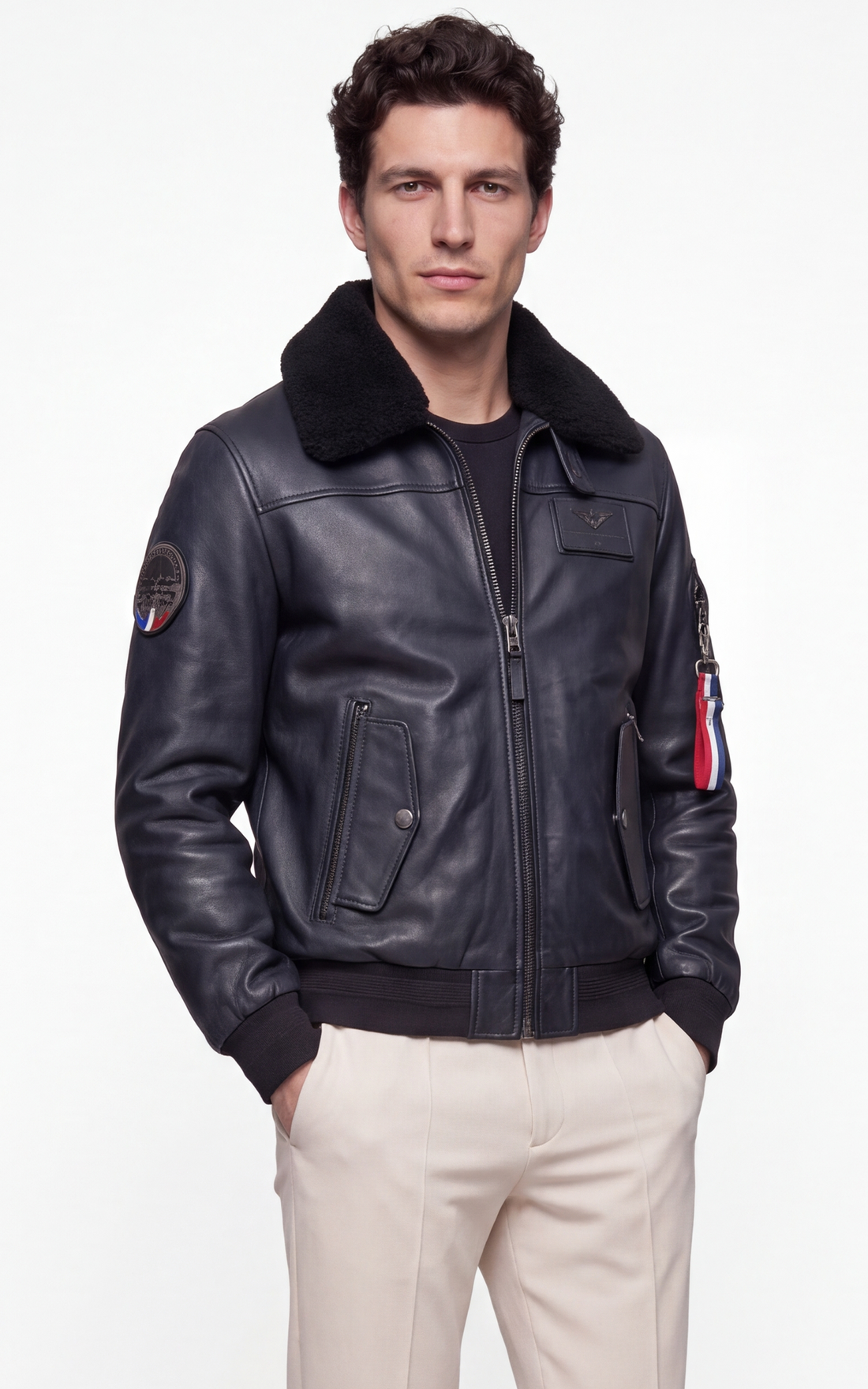 Pilote cuir Rafal 2.0 bleu marine