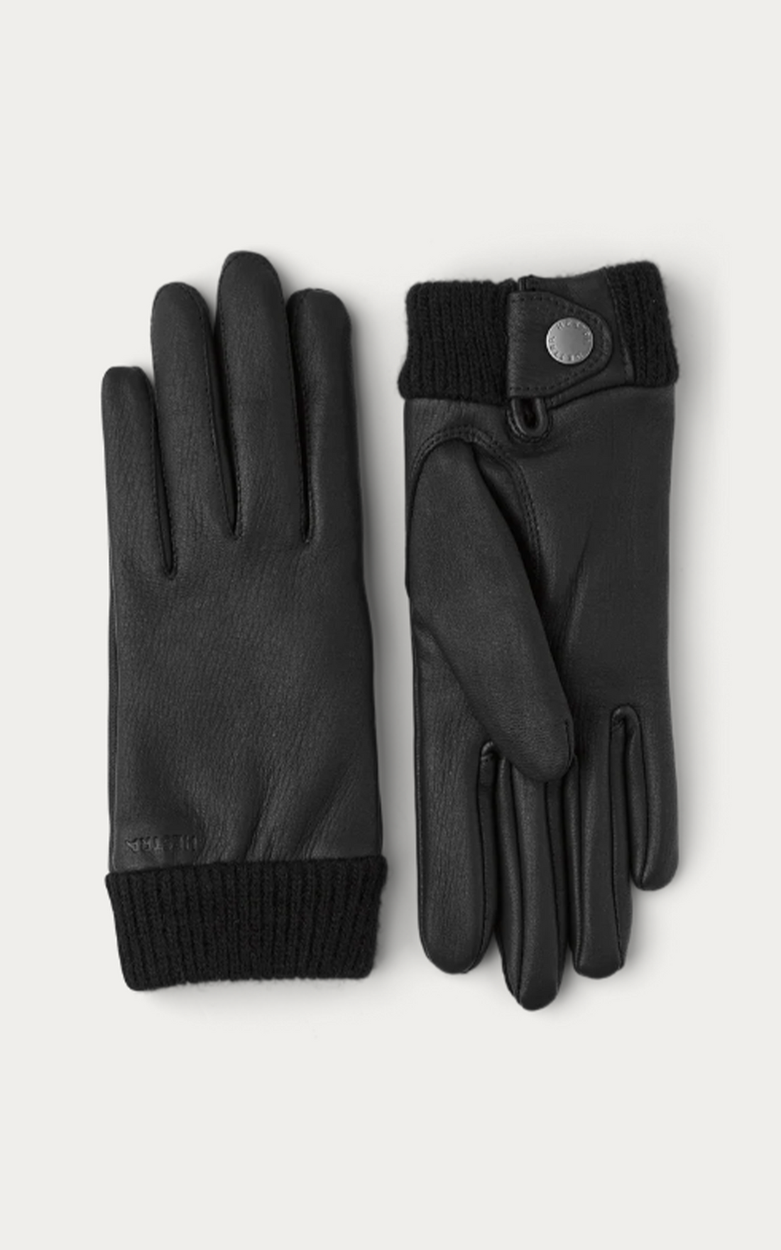 Black deerskin leather gloves