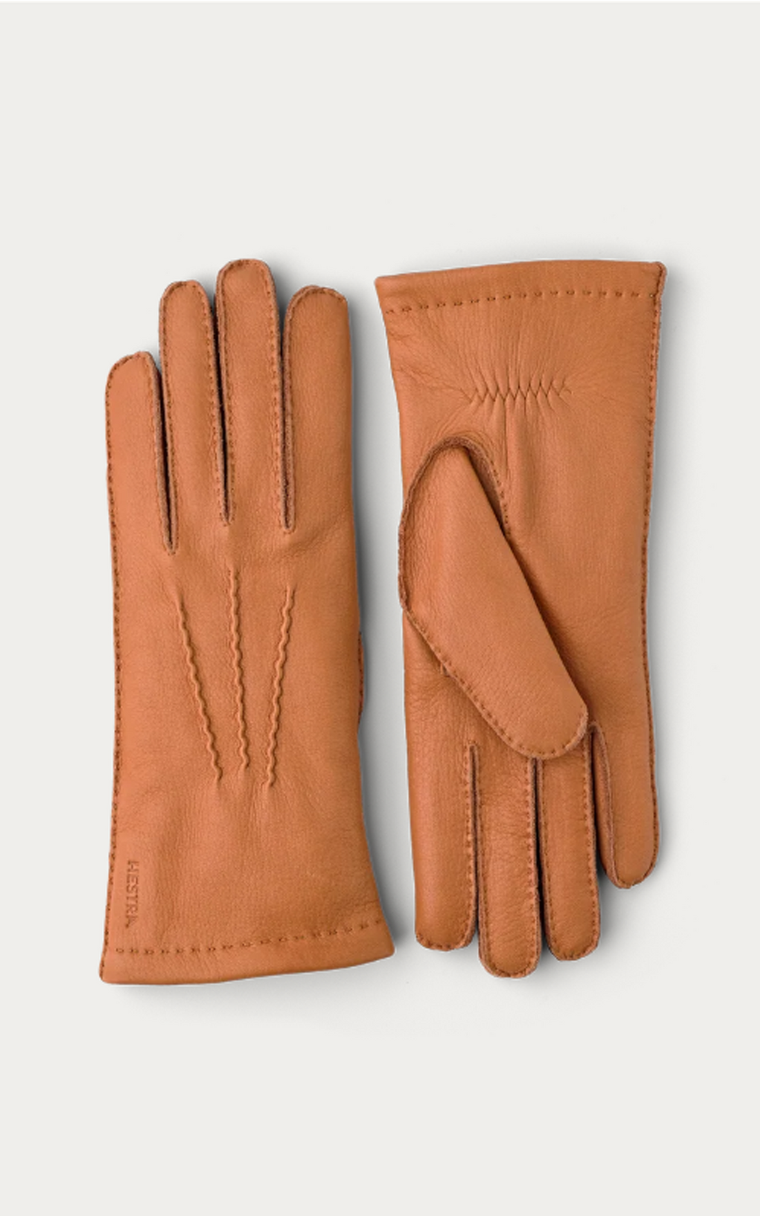 Gants en cuir de cerf camel
