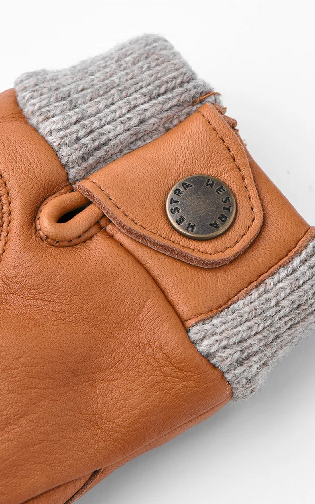 Camel elk leather mittens