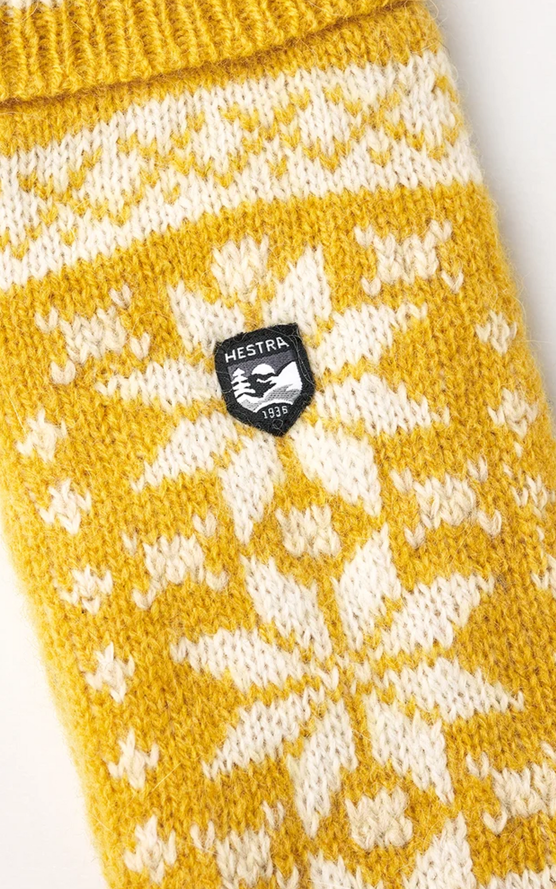 Moufles chaudes en laine jaune