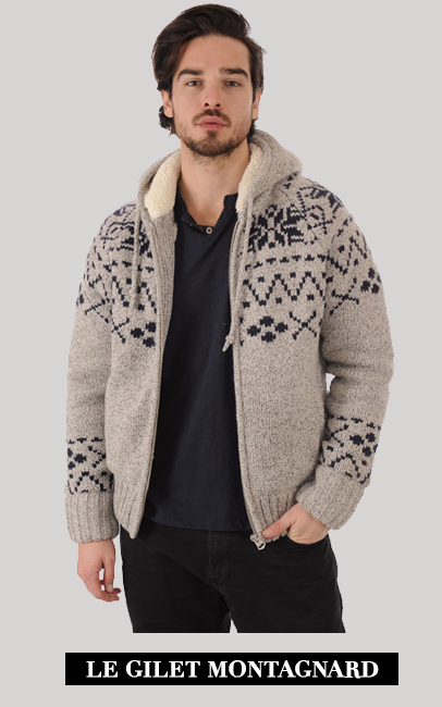 gilet homme capuche laine