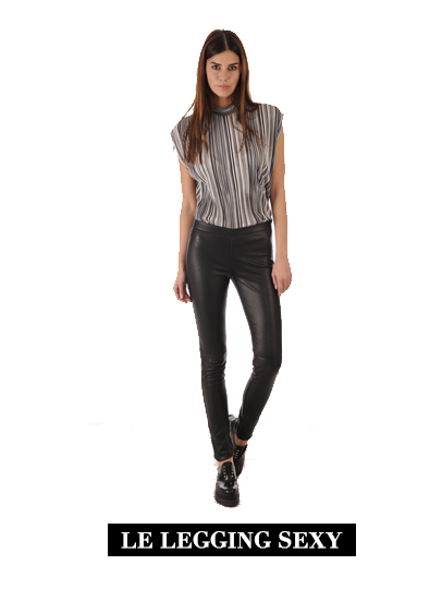 Legging en cuir femme