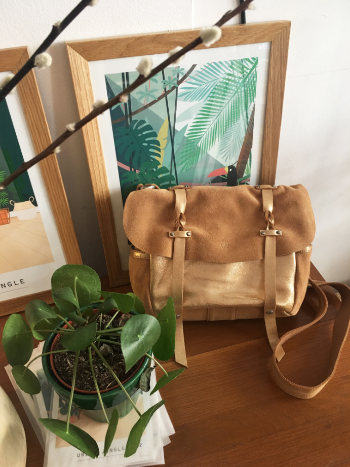 Sac besace camel